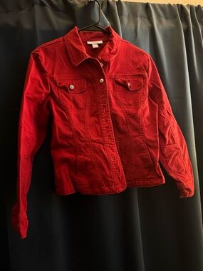 dressbarn Red Jean Jacket